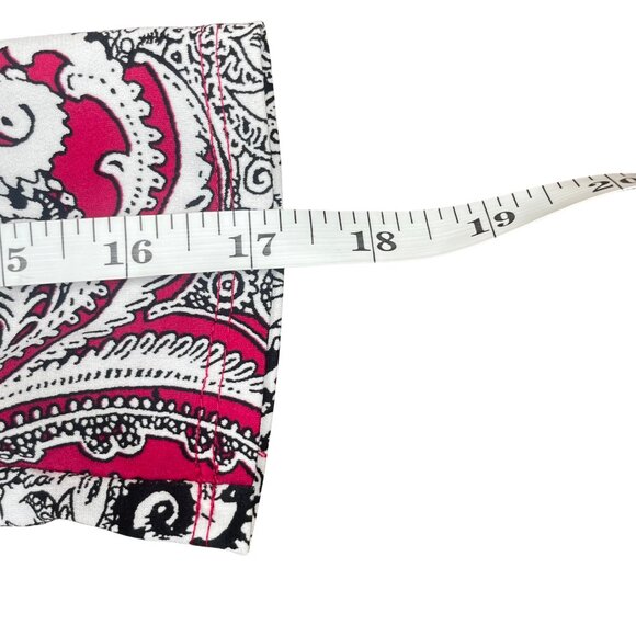 Liz Claiborne Career Burgundy Paisley Pleated 3/4 Sleeve Blouse Top Shirt Small - Picture 8 of 11